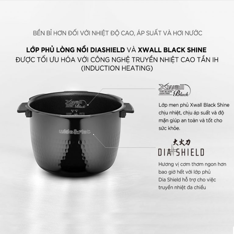 Nồi Cơm Điện Tử 1.8L Cuckoo CRP-HUS1000F/BKRDVN - Nồi Cơm Cuckoo Phủ Men Chống Dính Nhiều Chế Độ Nấu, Bảo Hành 24 Tháng