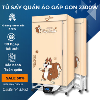 Tủ sấy quần áo cỡ lớn Máy sấy quần áo Có điều khiển từ xa Hẹn giờ Gấp gọn Bảo hành 12 tháng