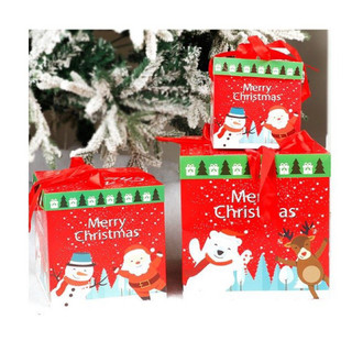 Set 3 hộp quà trang trí gốc cây thông noel