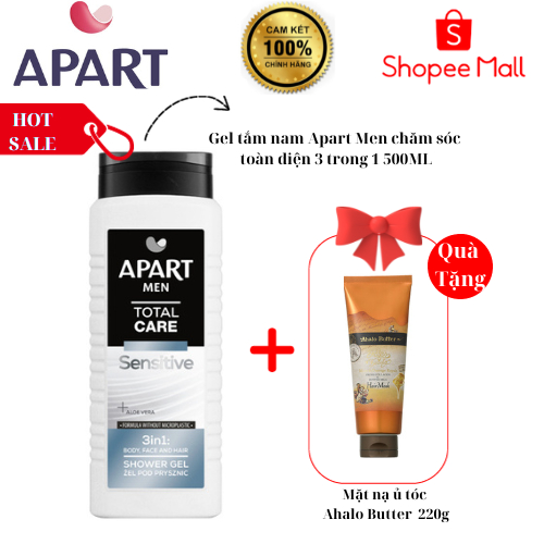 [Tặng ủ tóc] Gel tắm nam Apart Men chăm sóc toàn diện đặc biệt lưu hương 500ML