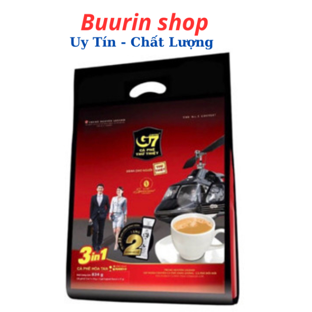 Cafe  Trung Nguyên hoà tan G7 3in1 gói vuông 800gr  Date Mới
