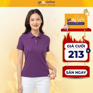 Áo thun polo nữ YODY vải cafe dệt hình tổ ông siêu thấm hút mát mẻ APN6254