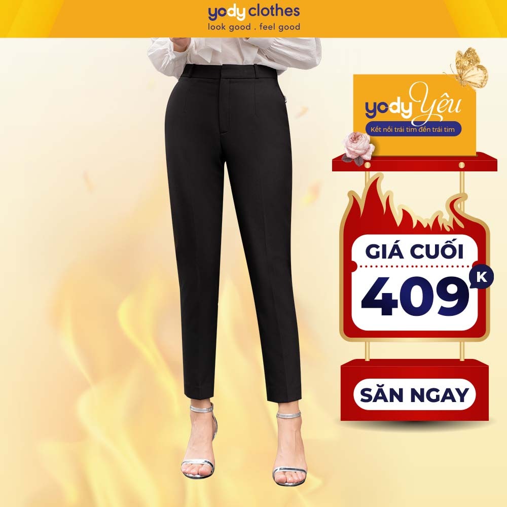 Quần âu nữ lưng cao YODY Relax Pants co giãn tốt tôn dáng nữ công sở QAN5178