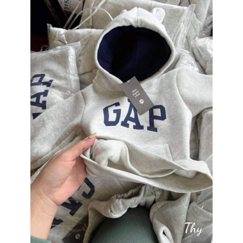 Sét bộ In Chữ GAP Cotton da cá xuất dư dài tay cho bé trai 9-24kg