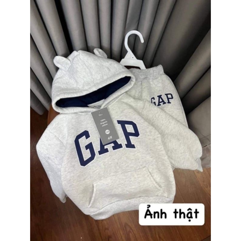Sét bộ In Chữ GAP Cotton da cá xuất dư dài tay cho bé trai 9-24kg