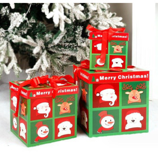Set 3 hộp quà trang trí gốc cây thông noel