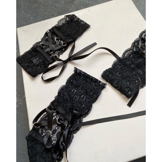  Choker đùi ren đan dây buộc nơ  giá 1 cặp  