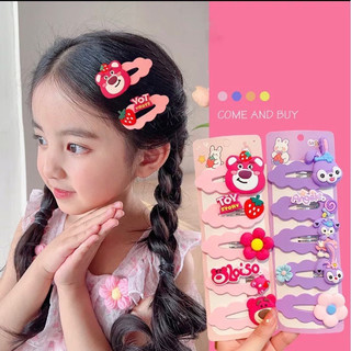 Set 5 Kẹp Tóc Mái Ngang Hình Gấu , Combo 5 Kep Tóc Hình Thú Cho Bé Dễ Thương Thời Trang Mùa Hè