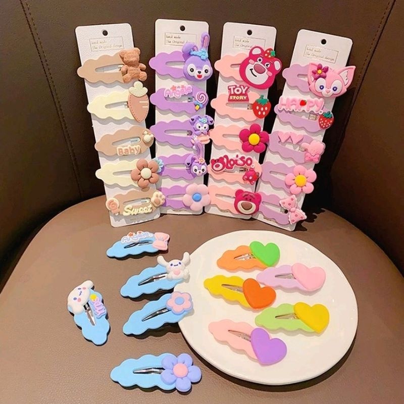 Sét 5 kẹp tóc loại to cho bé