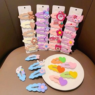 Set 5 Kẹp Tóc Mái Ngang Hình Gấu , Combo 5 Kep Tóc Hình Thú Cho Bé Dễ Thương Thời Trang Mùa Hè