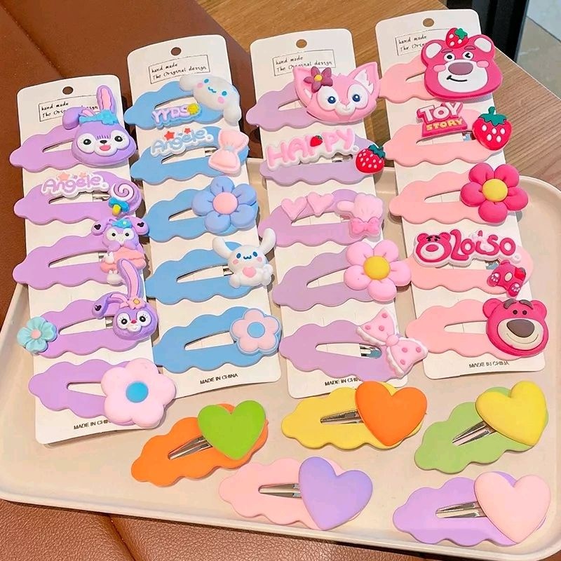 Sét 5 kẹp tóc loại to cho bé