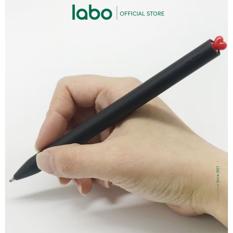 Bút Bi Mực Gel Kaco Heart Kèm Hộp Sẵn Một Bút Và Hai Ngòi 0.5 Mực Đen Labo