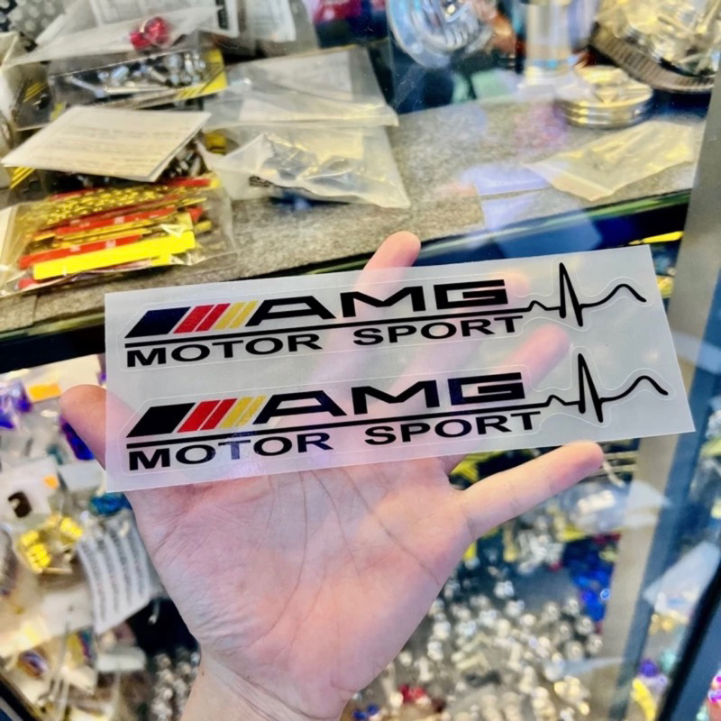 Tem Logo AMG dán trang trí xe,tem in trên chất liệu decal siêu trong, chống thấm nước và chịu nhiệt rất tốt.