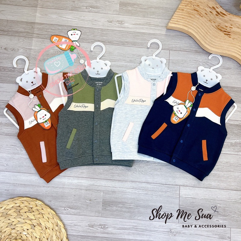 Áo gile nỉ ualargo mềm mịn cho bé từ 0-3m đến 18-24m