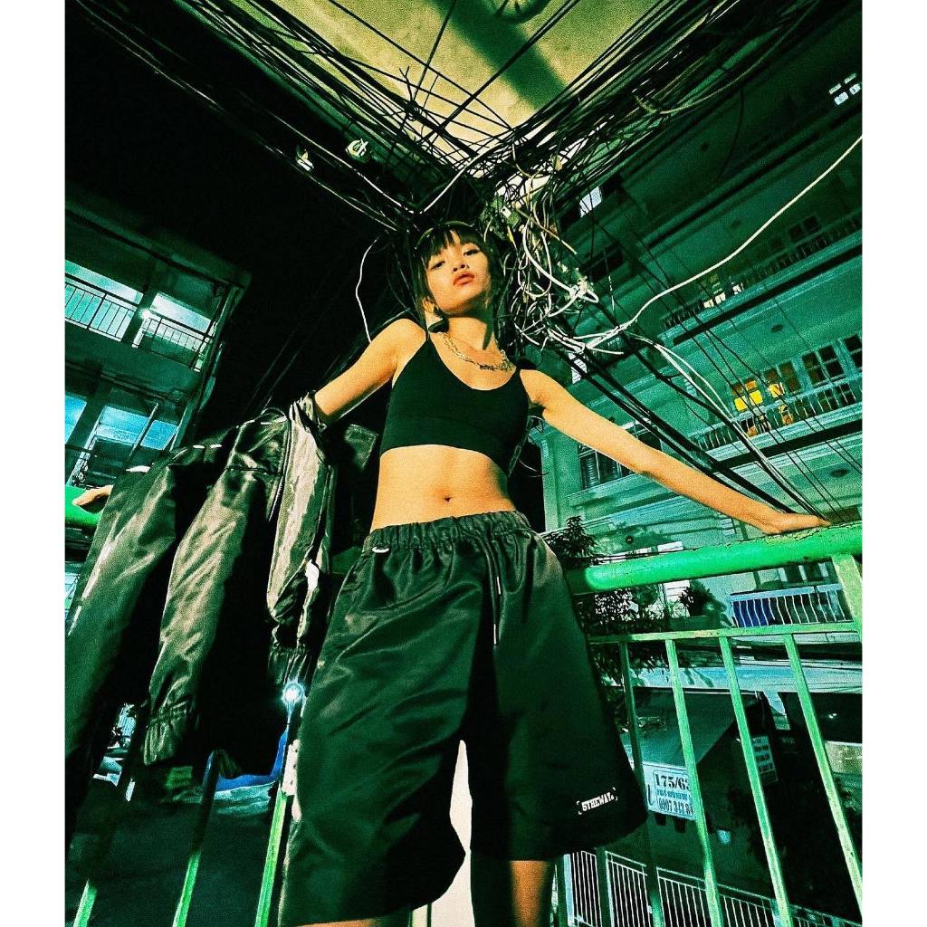 Quần Short Poly 5THEWAY /street-voca/ POLY SHORT in BLACK