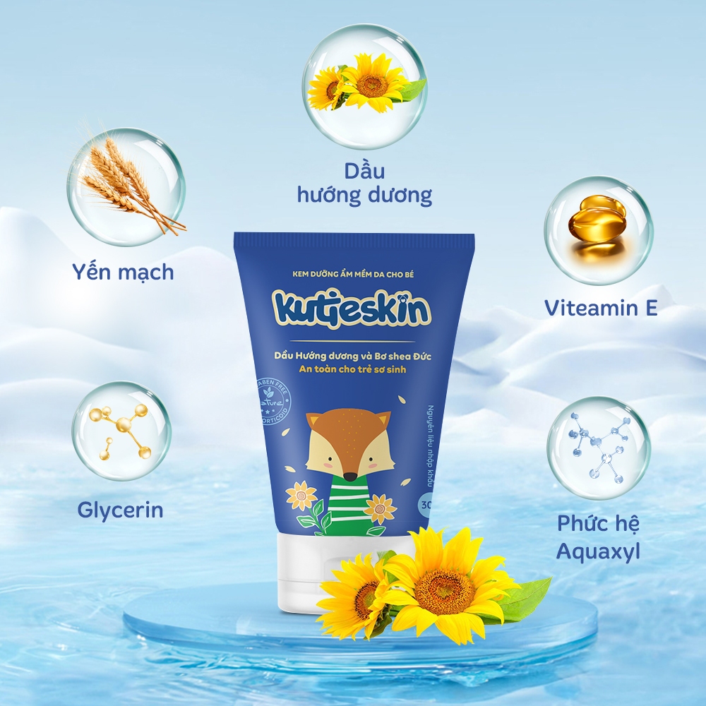 COMBO Sữa Tắm Gội Và Kem Dưỡng Ẩm Kutieskin