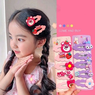 Set 5 Kẹp Tóc Mái Ngang Hình Gấu , Combo 5 Kep Tóc Hình Thú Cho Bé Dễ Thương Thời Trang Mùa Hè