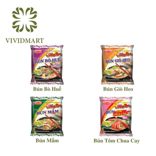  - ACECOOK - Bún Hằng Nga 4 vị: Bò Huế, Bún Giò Heo, Bún Mắm, Bún Tôm Chua Cay – Bún ăn liền Acecook -73-75g/gói