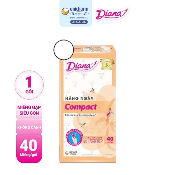 Băng vệ sinh Diana Sensi Compact hàng ngày - gói 40 miếng