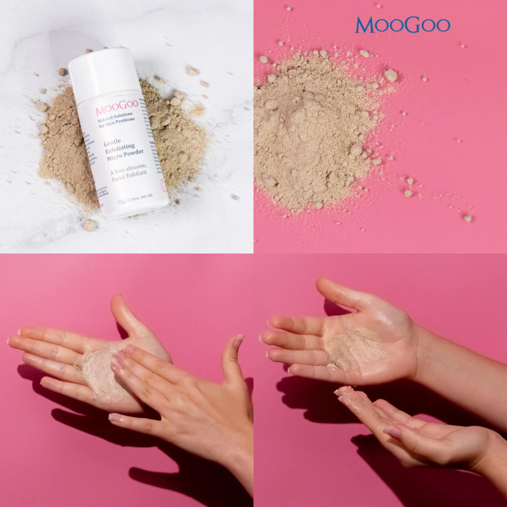 Tẩy tế bào chết cám gạo MooGoo 75g phù hợp mọi loại da không gây mài mòn Gentle Exfoliating Micro Powderchính hãng