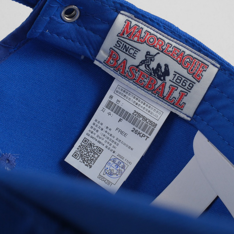 Mũ lưỡi trai Meowist Unisex MLB Blue chất liệu vải Kaki logo thêu sợi bông ,nón lưỡi trai Hàn Quốc