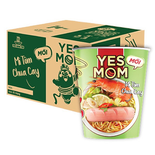 Thùng mì ly YESMOM xúc xích tôm chua cay
