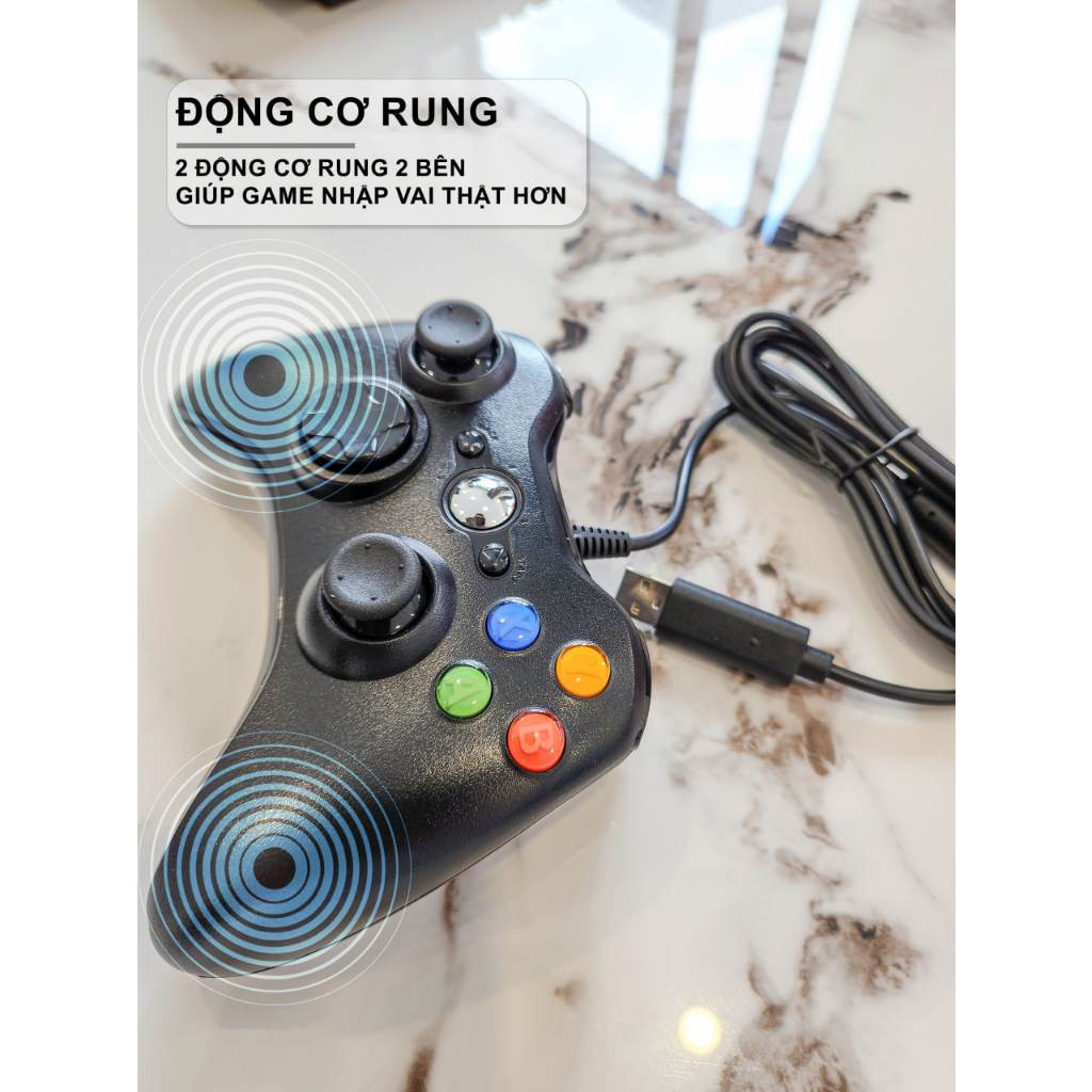 Tay Cầm Chơi Game HS122 - XBOX360, PC, PS3 - Có Rung, USB