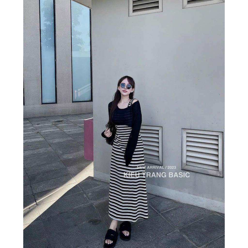 Set đầm thun dây rút