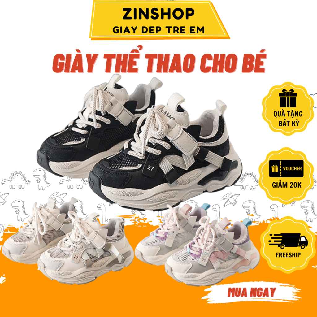 Giày Thể Thao Bé Trai Bé Gái Mới Phong Cách Giày Sneaker Lưới Giày Thường Ngày Nhẹ G211 ZinShopKid