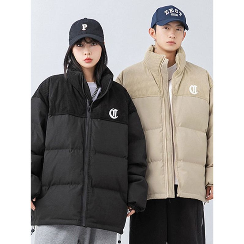 Áo phao nhung phong cách hàn quốc, áo khoác cotton unisex
