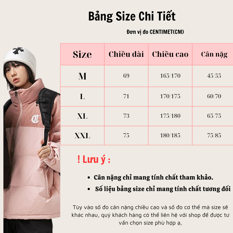 Áo phao nhung phong cách hàn quốc, áo khoác cotton unisex