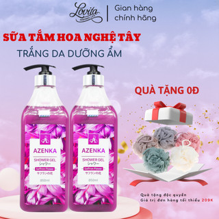Sữa tắm trắng da dưỡng ẩm Azenka,  sữa tắm nước hoa nghệ tây thanh mát lưu hương suốt 24h dung tích 850ml chính hãng