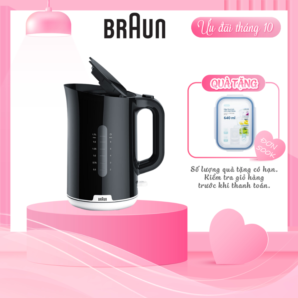 Ấm siêu tốc Braun WK1100BK-Hàng chính hãng 100%, bảo hành 24 tháng