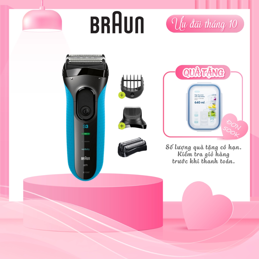 Máy cạo râu Braun 3010BT-Hàng chính hãng bảo hành 24 tháng