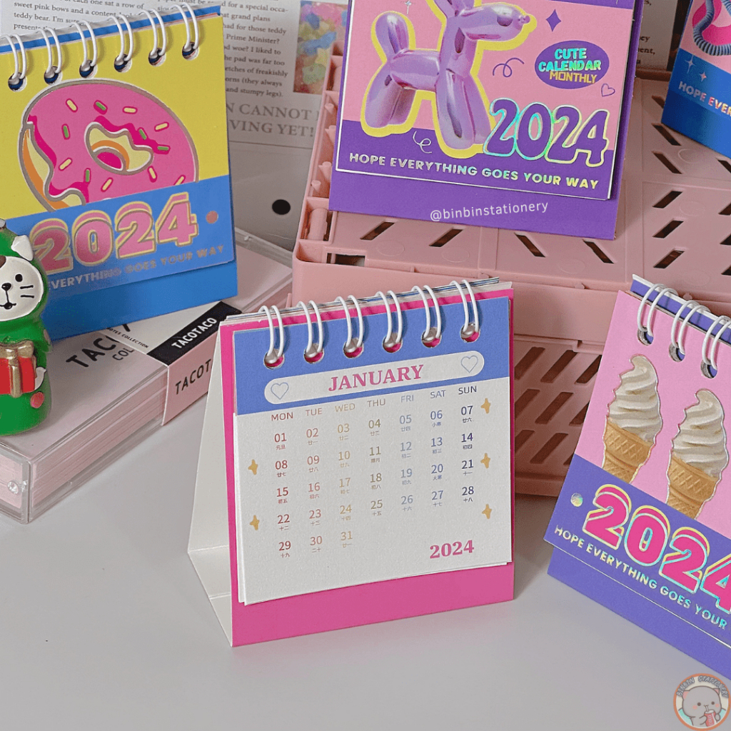 Lịch mini 2024 Go Your Way phong cách Hàn, màu sắc tươi tắn, trang trí bàn học từ 9/2023 - 12/2024 CL32024