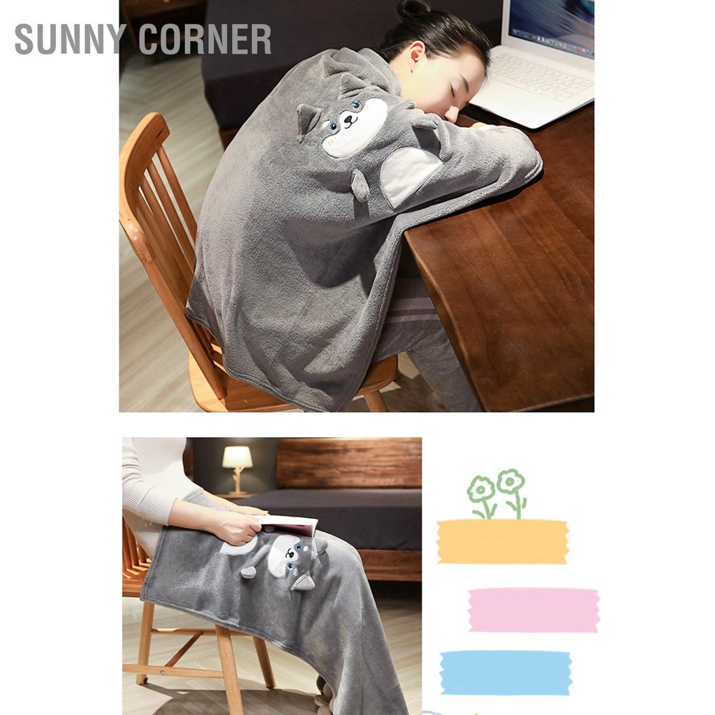Mền ngủ văn phòng,mền học sinh hình thú 80x100cm/ 100x160cm- mền mỏng nhẹ, gấp gọn tiện lợi