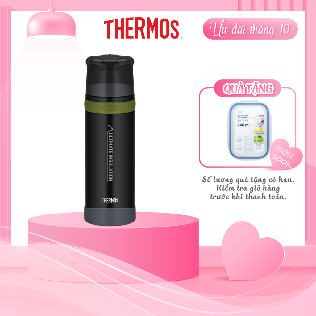 Bình giữ nhiệt số 1 Nhật Bản Thermos MTBK 750ml, kèm cốc FFX-751 màu đen nhám, Hàng chính hãng 100%, bảo hành 24 tháng.