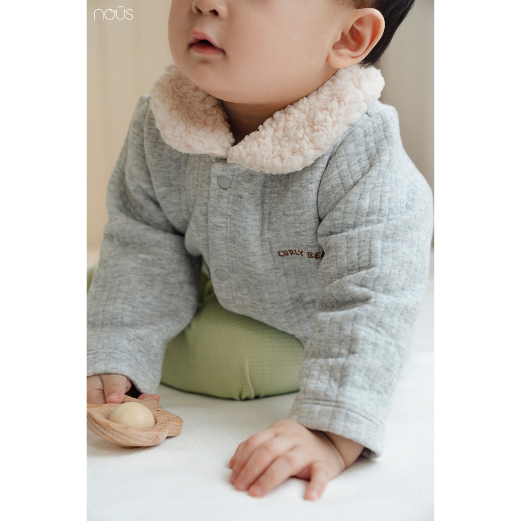 Áo khoác jacket Nous trần bông hai màu sắc dành cho bé trai bé gái từ 6-9 tháng đến 18-24 tháng