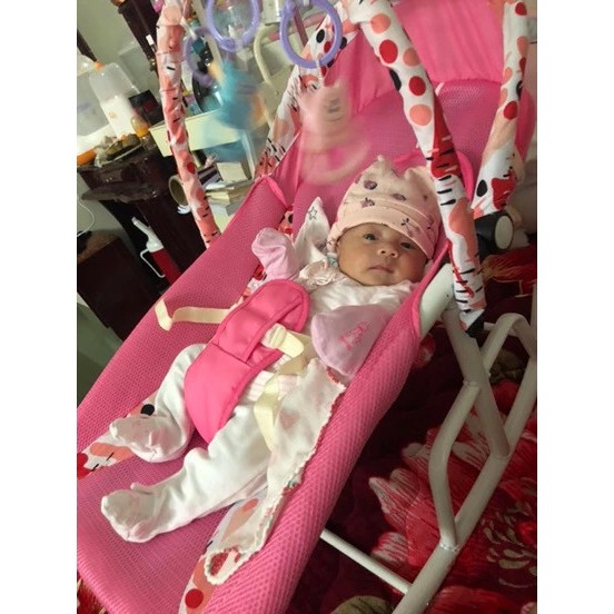 Nôi rung đa năng bập bênh có bánh xe cho bé.Tặng màn chống muỗi và chiếu điều hòa .BH 12 tháng.