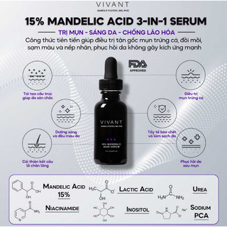    CÔNG TY - DATE T06 2026   15% MANDELIC ACID SERUM VIVANT – TINH CHẤT MỤN GIẢM THÂM NÁM CHUYÊN SÂU 