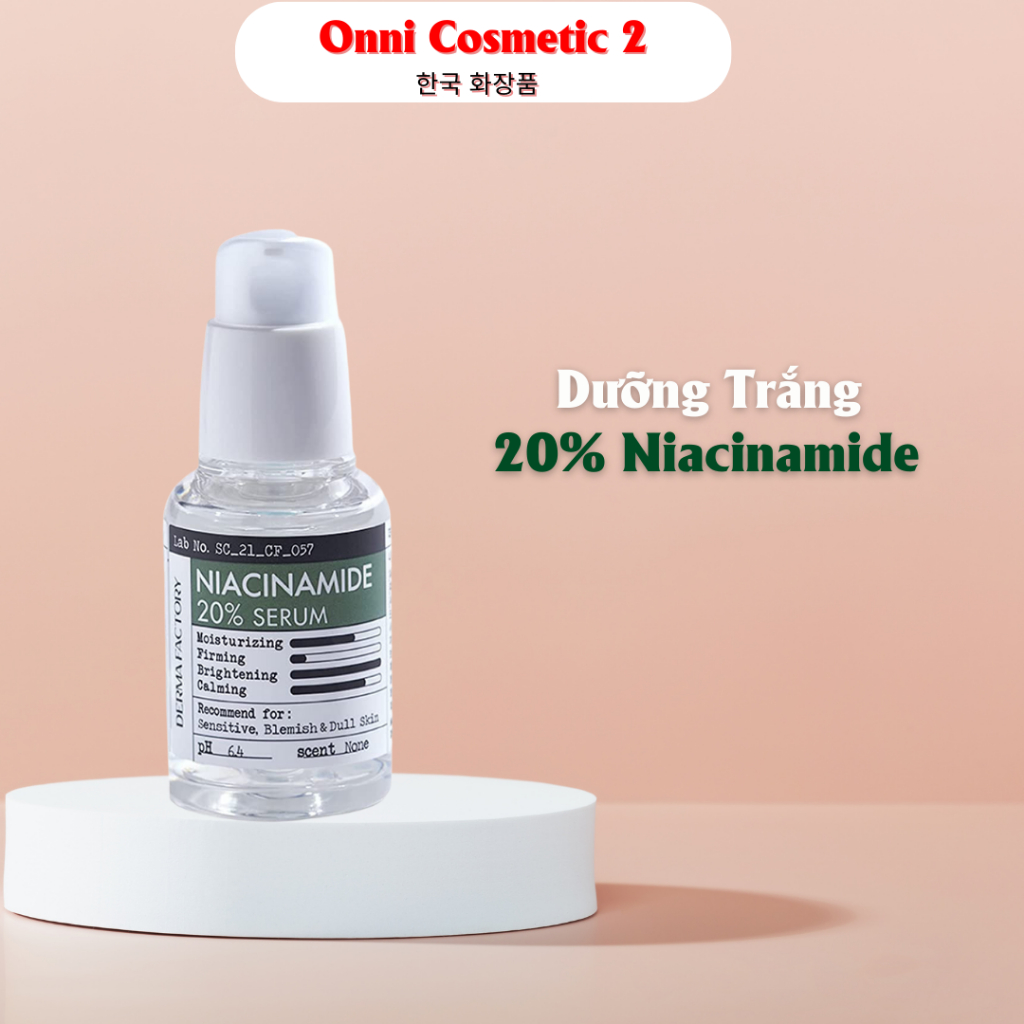 Serum Niacinamide 20% (B3 20%) dưỡng trắng Derma factory