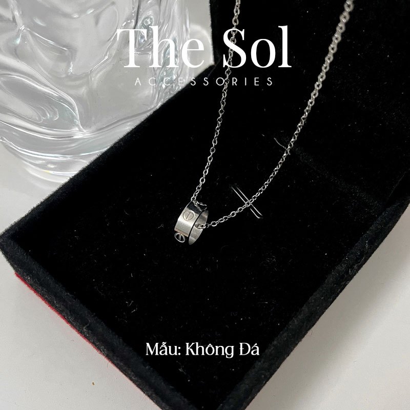 Vòng Cổ/Dây Chuyền Thép Titan Đính Đá Lấp Lánh thesol.accessories