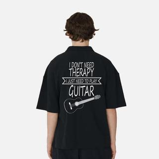 Áo Polo Nam NAP Brand Vải Cá Sấu Cotton In Hình I Just Need To Play Guitar Phong Cách Trẻ Form Rộng Mã P480
