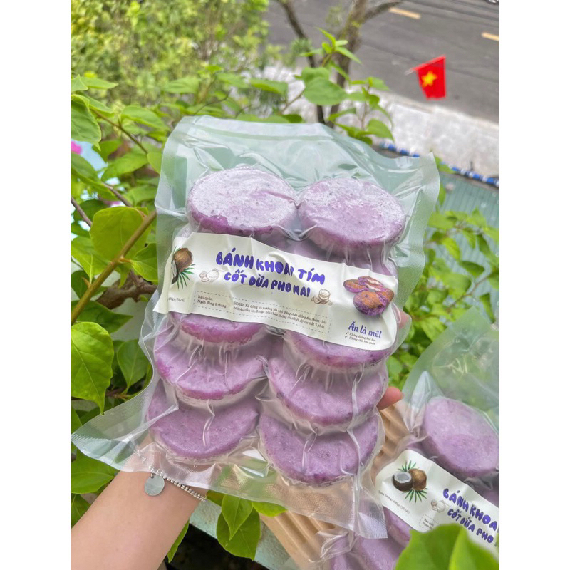 Bánh khoai tím cốt dừa phô mai ăn vặt set 10 cái