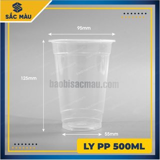 Sỉ 50 cốc nhựa/ ly nhựa PP 500ml kèm nắp