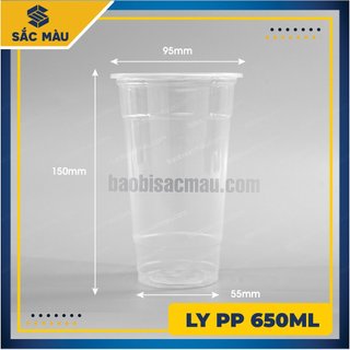 Sỉ 50 cốc nhựa/ ly nhựa PP 650 kèm nắp
