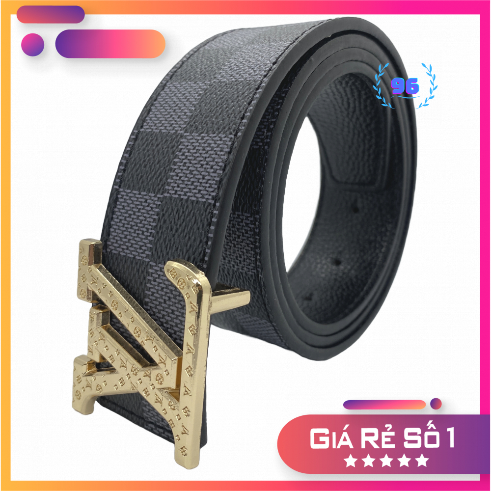 Dây thắt lưng nam LV, dây nịch nam LV mặt kim loại nguyên khối trẻ trung thời trang TLLVS18