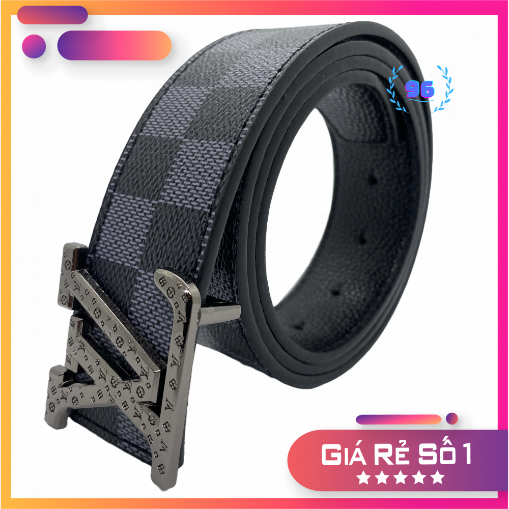 Dây thắt lưng nam LV, dây nịch nam LV mặt kim loại nguyên khối trẻ trung thời trang TLLVS18