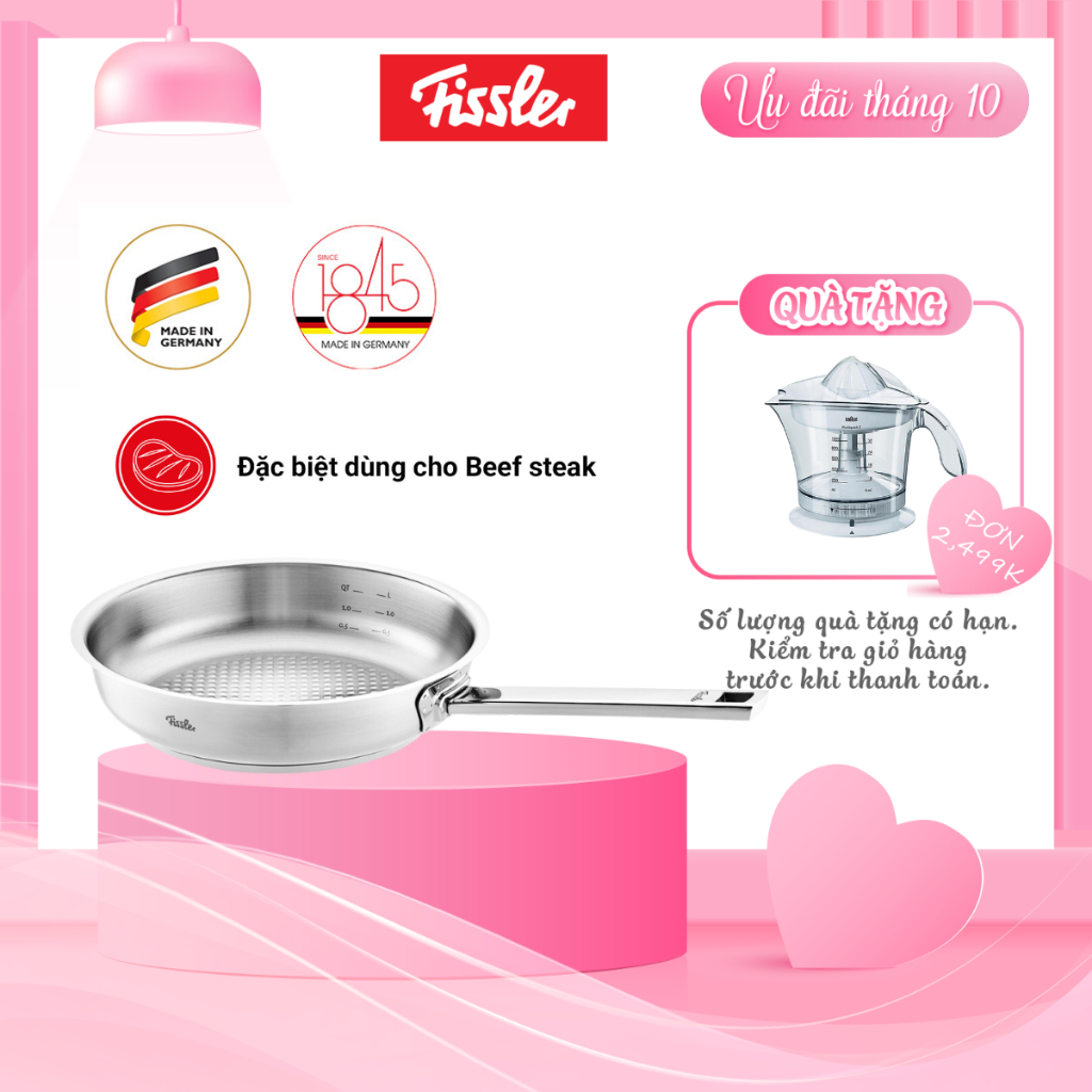 Chảo inox Fissler Original Pro size 28cm hàng chính hãng 100% sản xuất tại Đức, bảo hành 24 tháng.