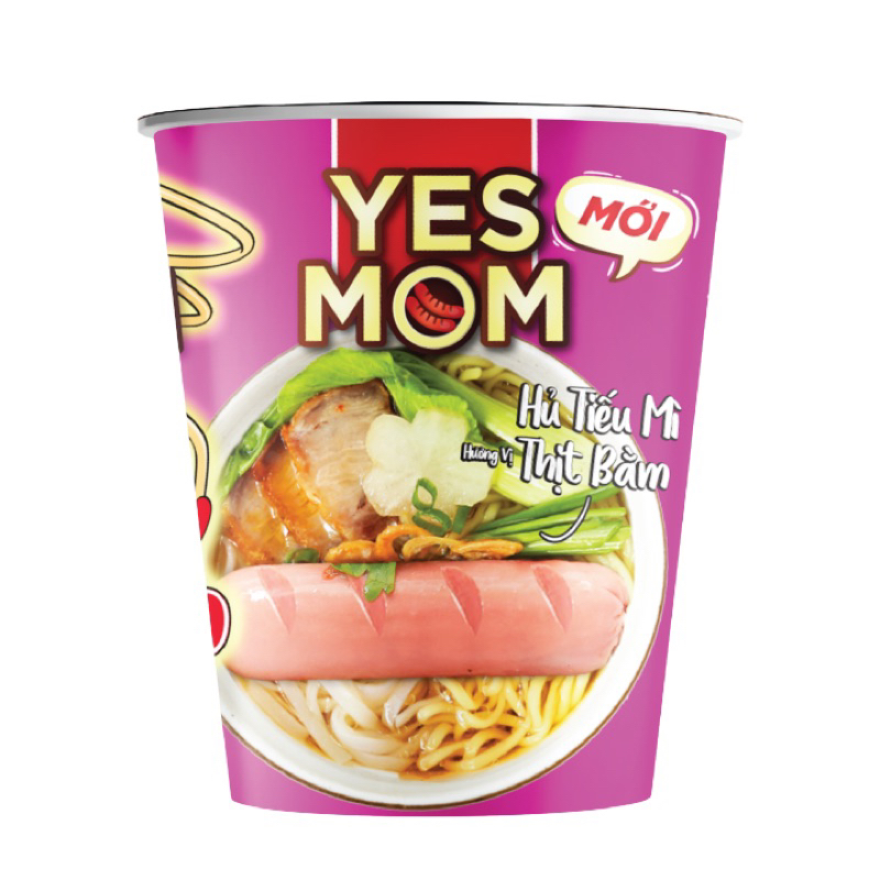 Combo 5 Ly hủ tiếu mì xúc xích YESMOM ly 76g